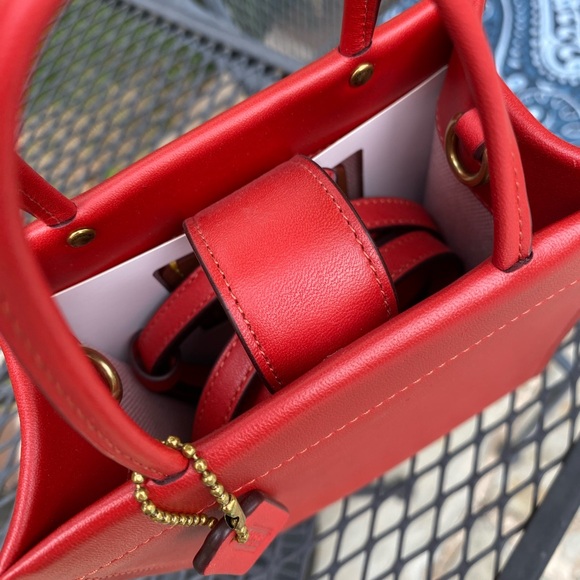 NWT Coach Mini Cashin Tote Bag (Sport Red) - Picture 6 of 7